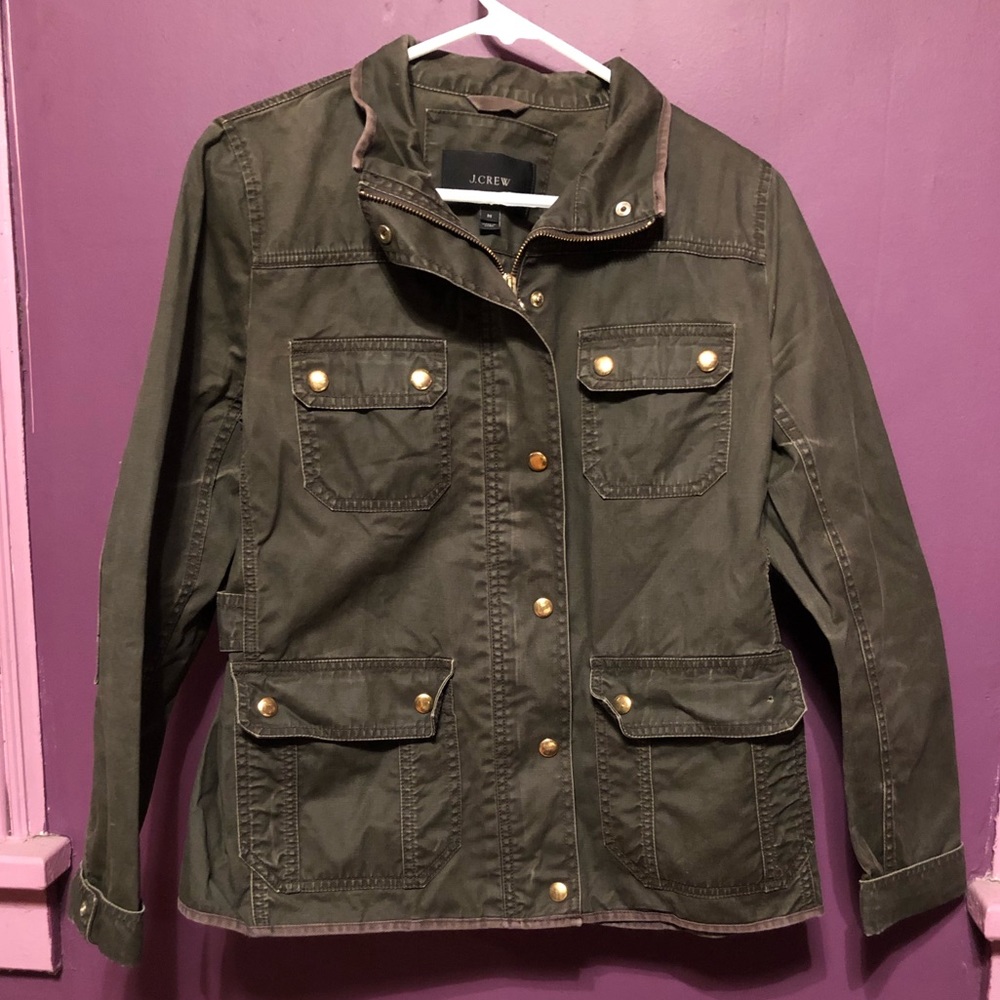 J Crew dark green army jacket